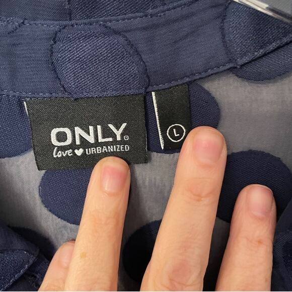 Only Love Urbanized Sheer Polk Dot Midi Dress L - Picture 2 of 3